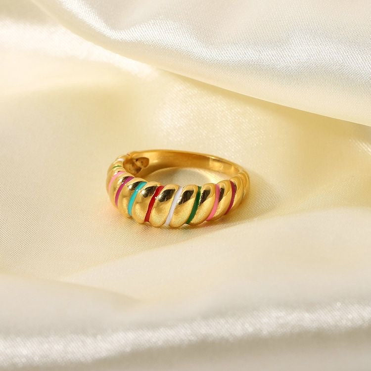 Colorful Croissant Ring