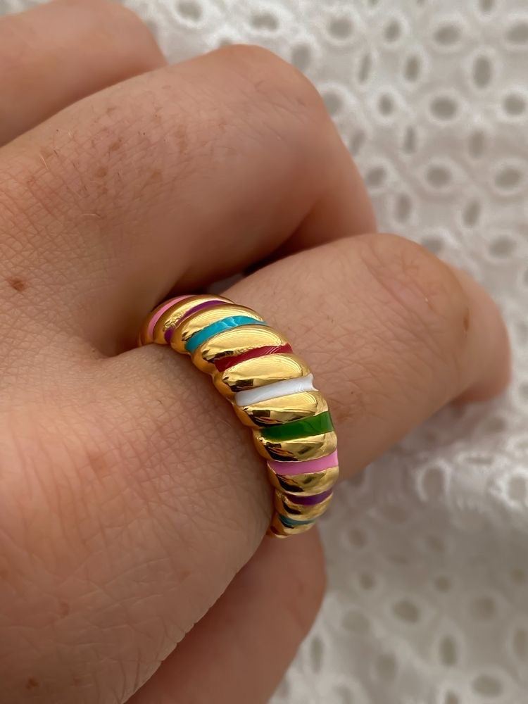 Colorful Croissant Ring
