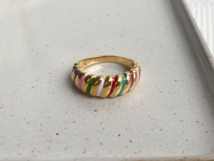 Colorful Croissant Ring
